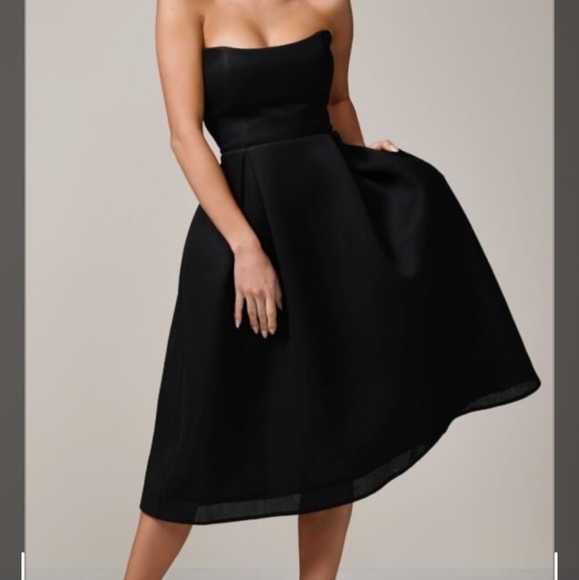 Nicholas Black Ball Cocktail Strapless Dress